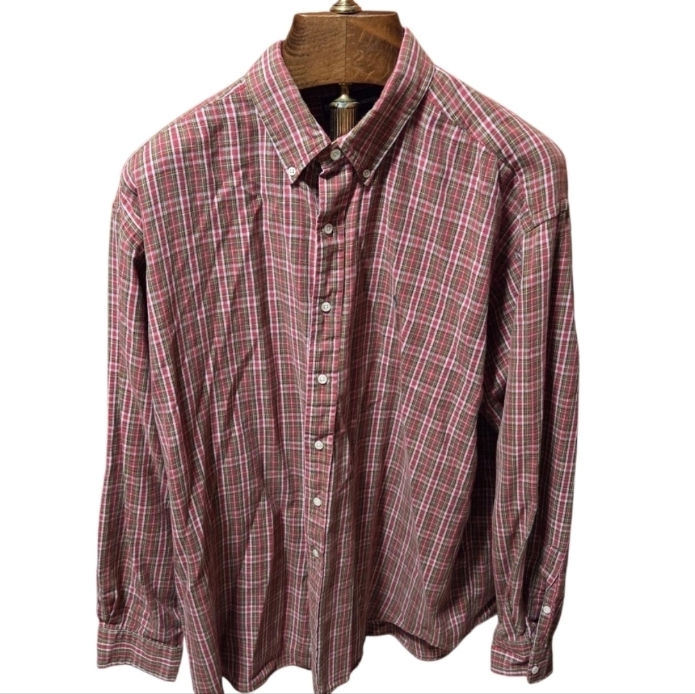 Vintage Polo Ralph Lauren Blake Cotton Shirt Red Plaid Size 2XL
